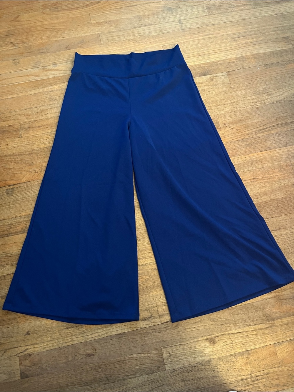 Wide-Leg Palazzo Pants in Navy Blue